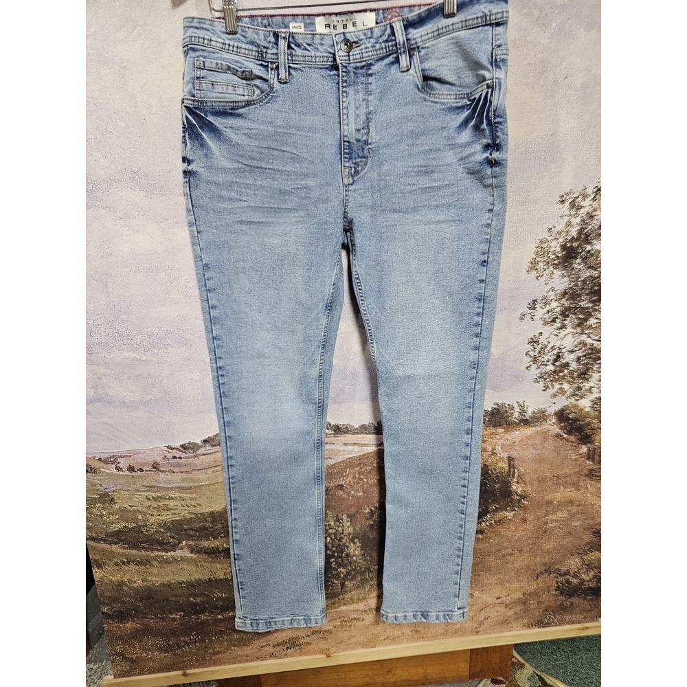 artful rebel jeans mens size 34x32 slim straight stretch denim blue